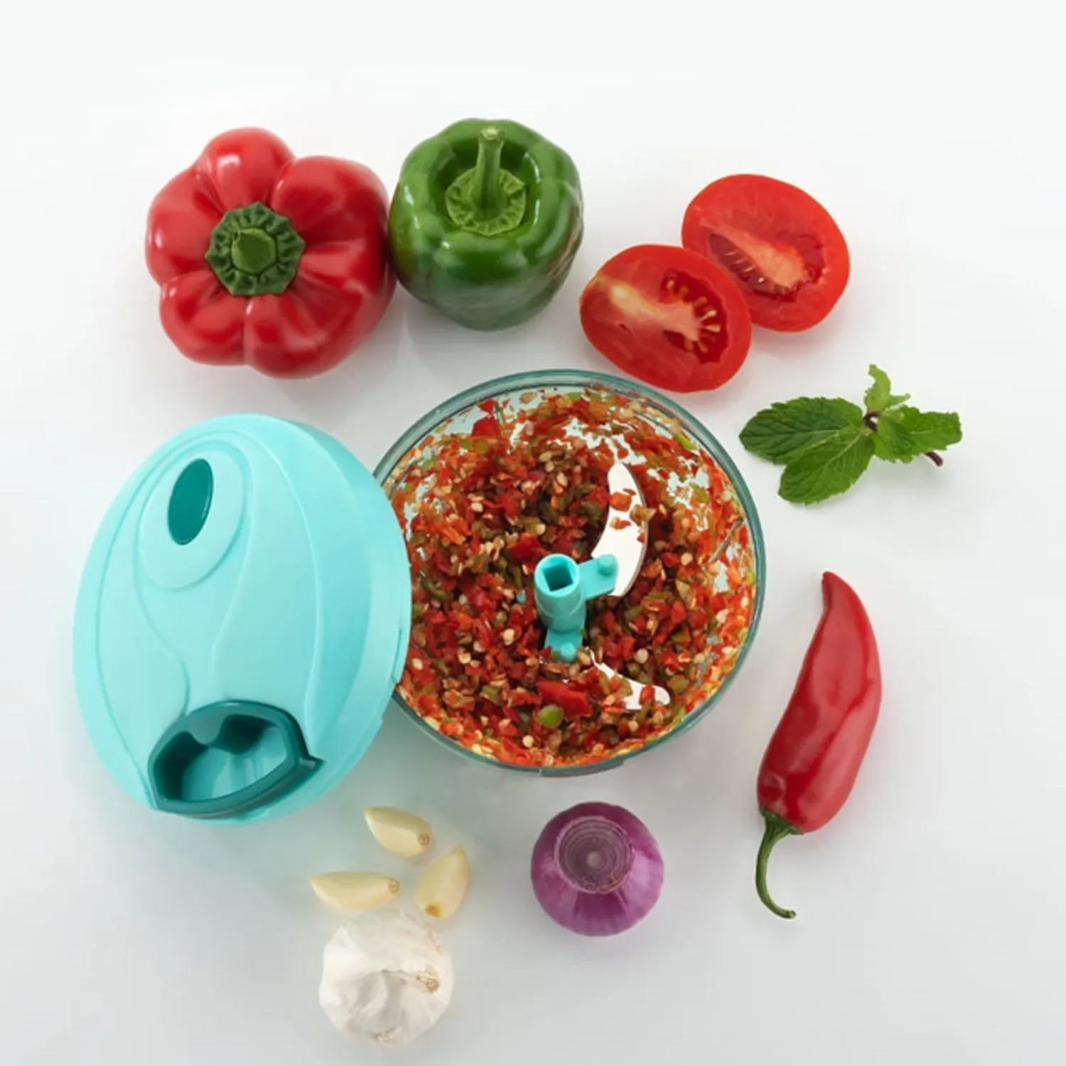 0080 V Atm Green 450 ML Chopper widely used in all types of household kitchen purposes for chopping and cutting of various kinds of fruits and vegetables etc.