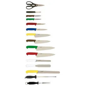 15 Piece Colour Coded Knife Set   Knife Case