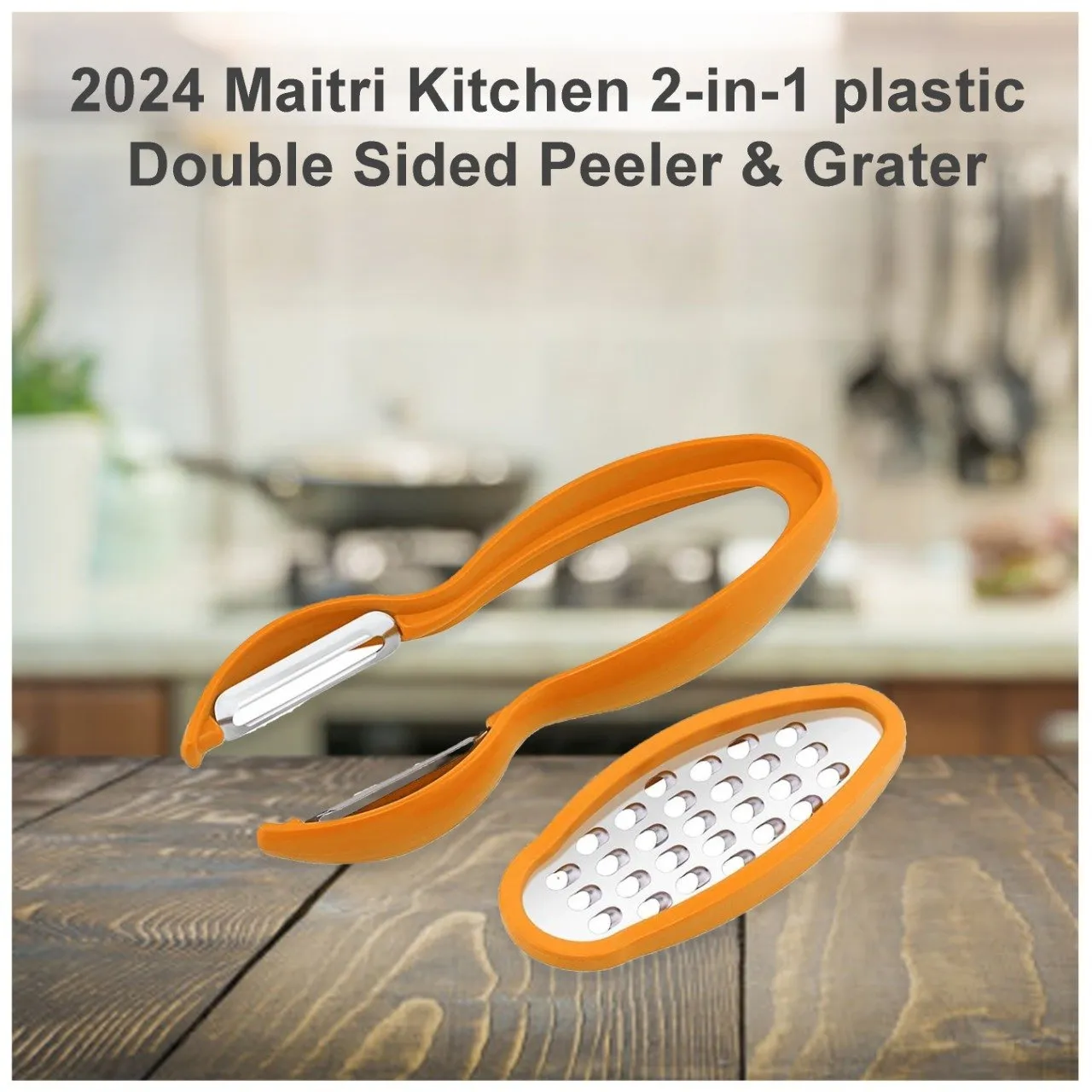 2024 Maitri Kitchen 2-in-1 plastic Double Sided Peeler & Grater