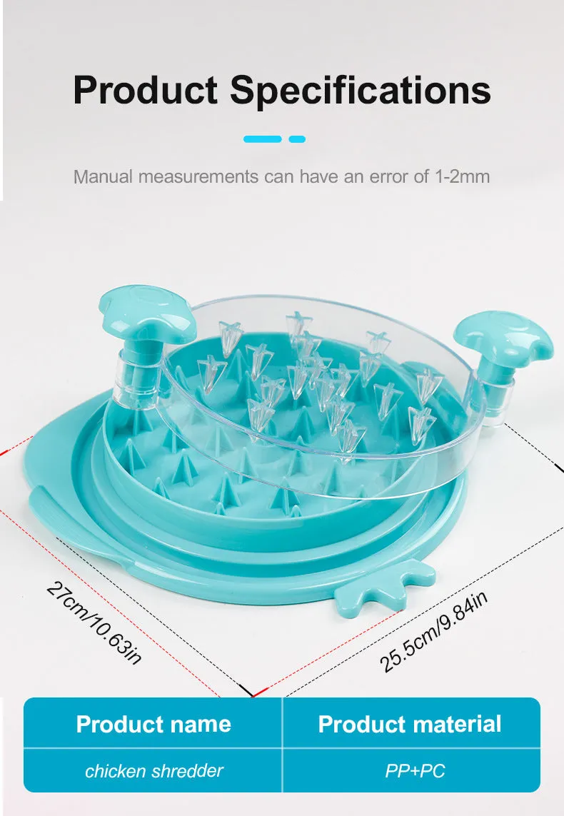 2pcs Blue New Chicken Shredder | Effortless Chicken Breast Shredding Tool | Meal Prep & Baby Food