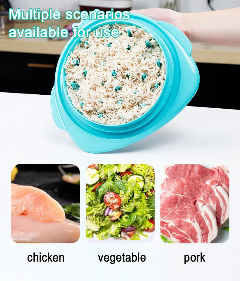 2pcs Blue New Chicken Shredder | Effortless Chicken Breast Shredding Tool | Meal Prep & Baby Food