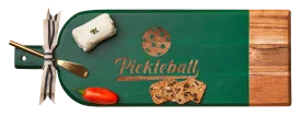 Acacia Bevel Board Green w/ Ribbon & Spreader "Pickleball"