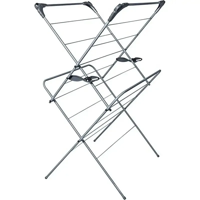 Addis Concertina Graphite / Metallic Clothes Horse Airer - 2 Tier