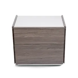 ARLO 2 Drawers Flannel Grey & Chestnut Nightstand