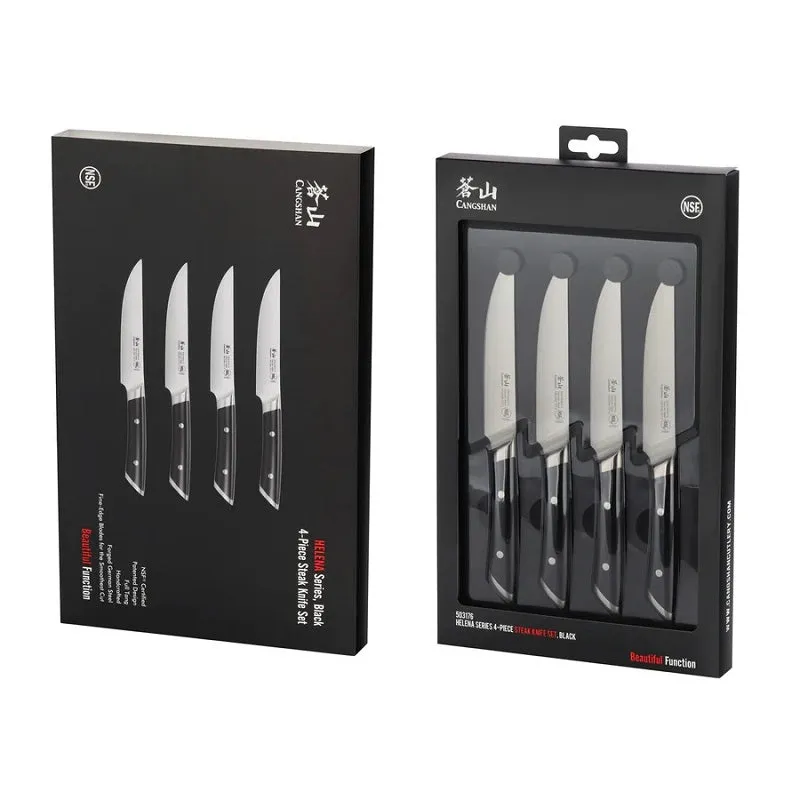 Canghsan Helena Black 4-Piece Fine Edge Steak Knife Set
