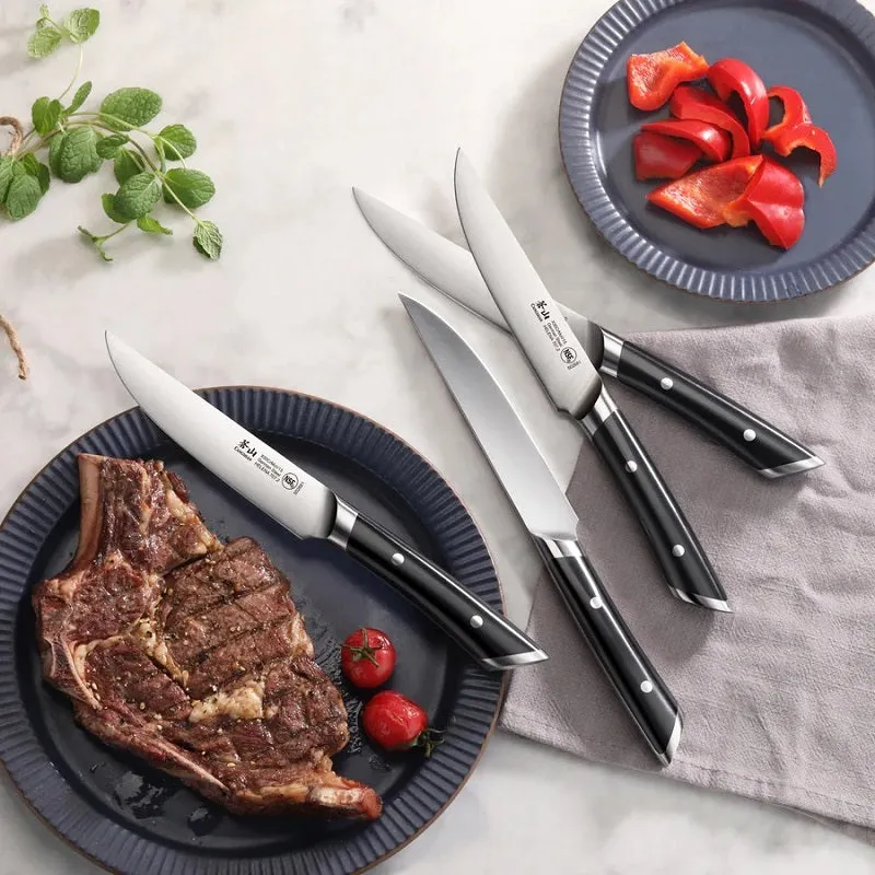 Canghsan Helena Black 4-Piece Fine Edge Steak Knife Set