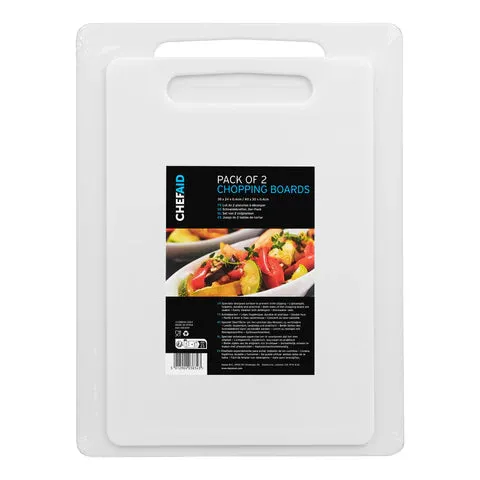Chef Aid White Poly Chopping Board Set/2