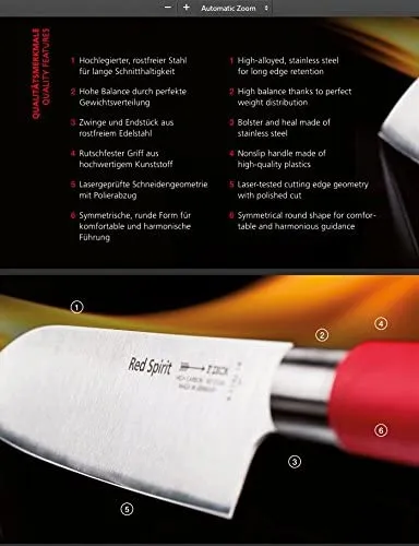 F. Dick Red Spirit - Ajax 8" Blade Chefs Cleaver