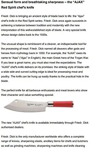 F. Dick Red Spirit - Ajax 8" Blade Chefs Cleaver