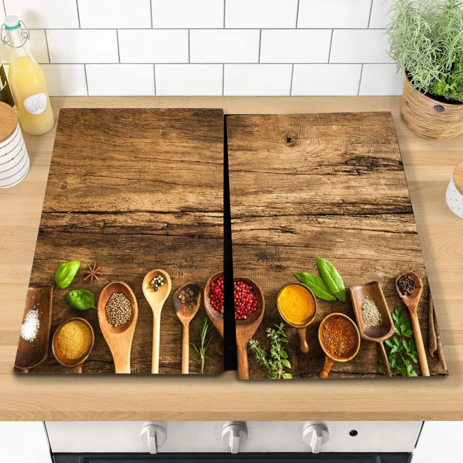 Glass Cutting Boards with Spice Design