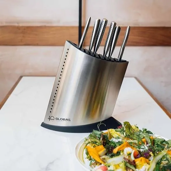 Global G-52AN7-B 40th Anniversary 7 Piece Knife Block Set