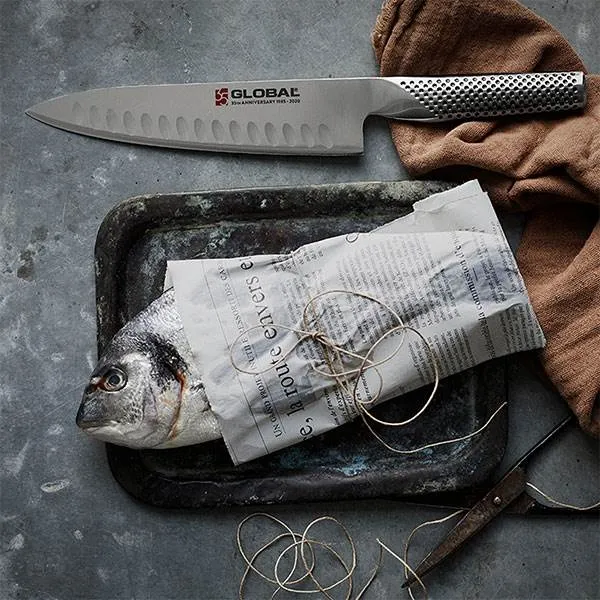 Global G-96 Cooks Knife 19cm Fluted 35th Anniversary