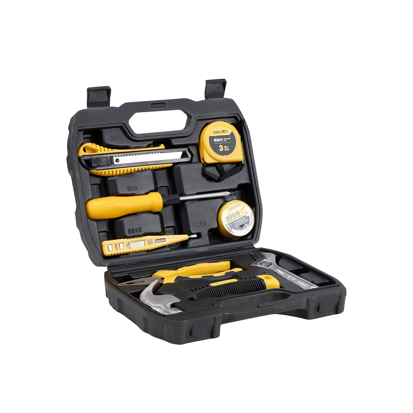 Homdum 8 Piece Hand Tool Kit Deli with Screwdrivers Pliers Wrenches Hammer Tool Kit Household Hand Tool Box For DIY And Professional Use Tool Set of 8 pcs