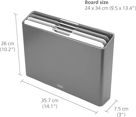 Joseph Joseph Folio 4-Piece Chopping Board Set, Large - Silver