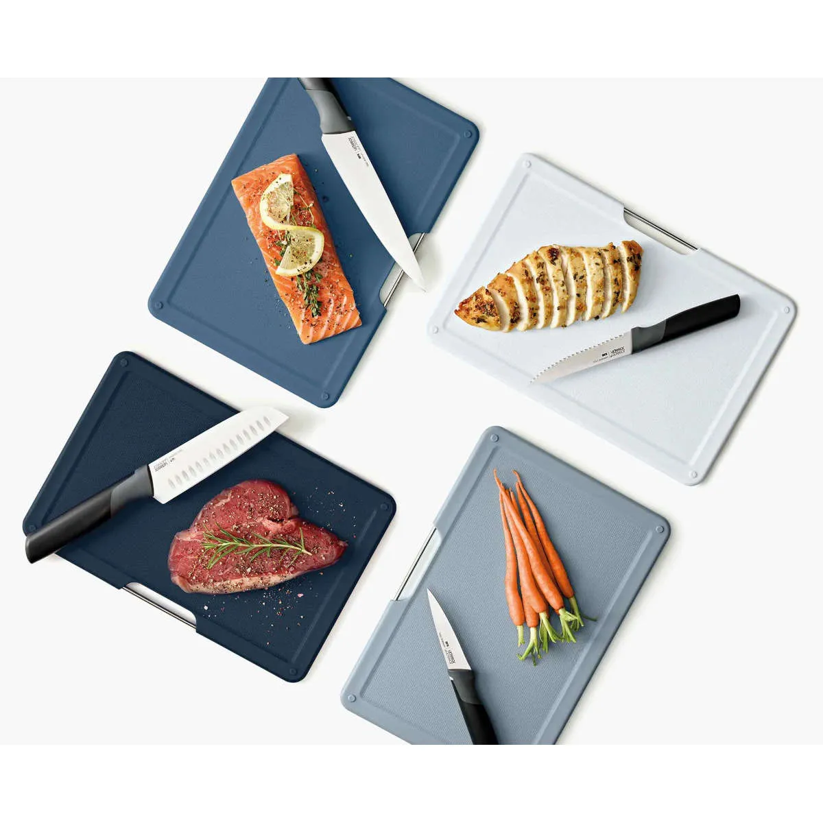 Joseph Joseph Folio Plus Knife & Board Set Grey 8 Piece