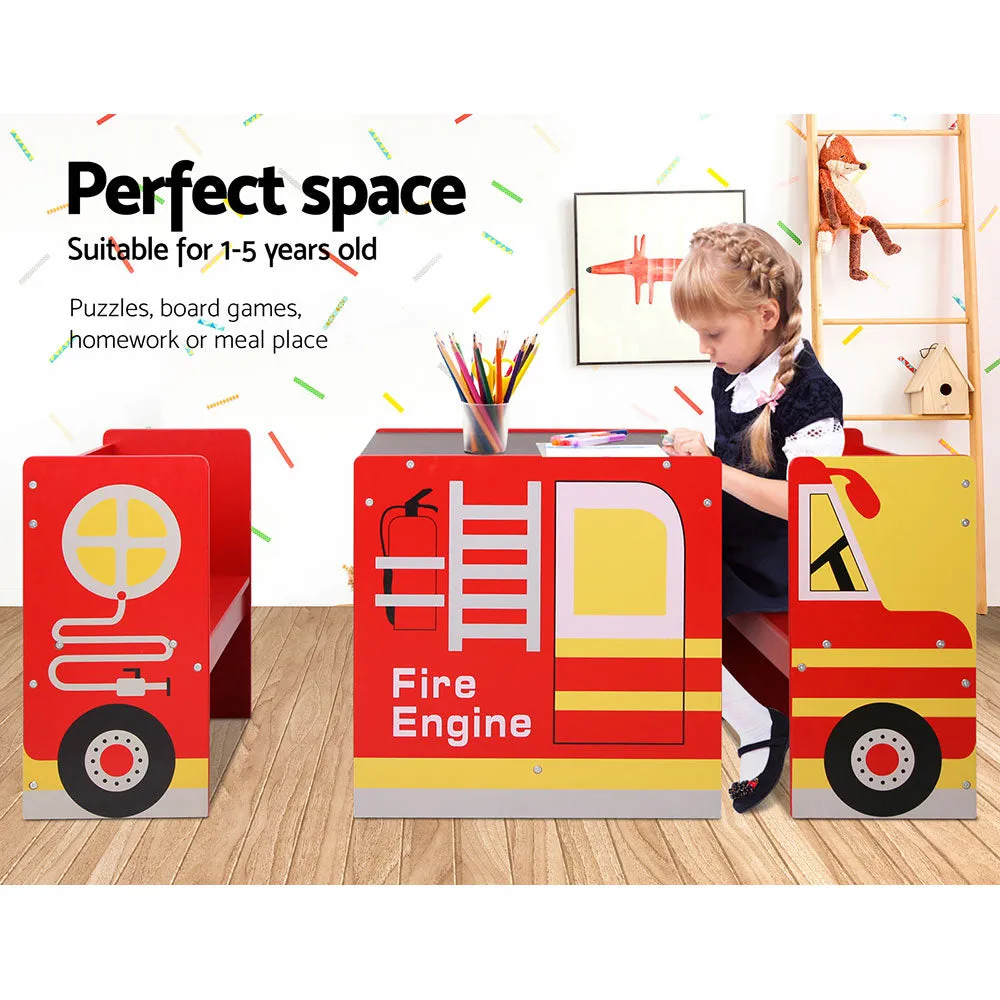 Kids Fire Truck Table & Chair Set
