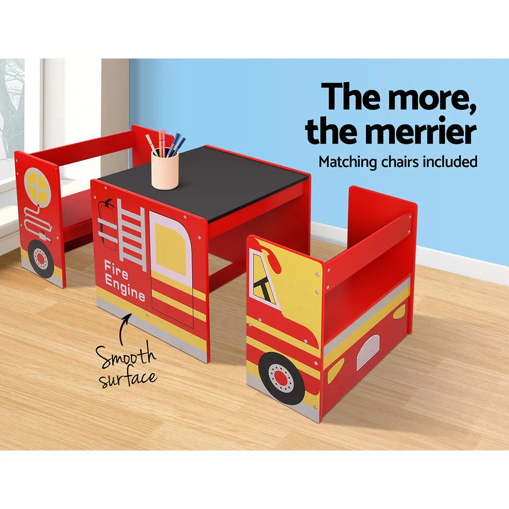 Kids Fire Truck Table & Chair Set
