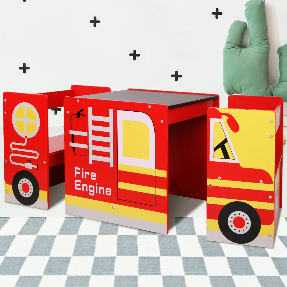Kids Fire Truck Table & Chair Set