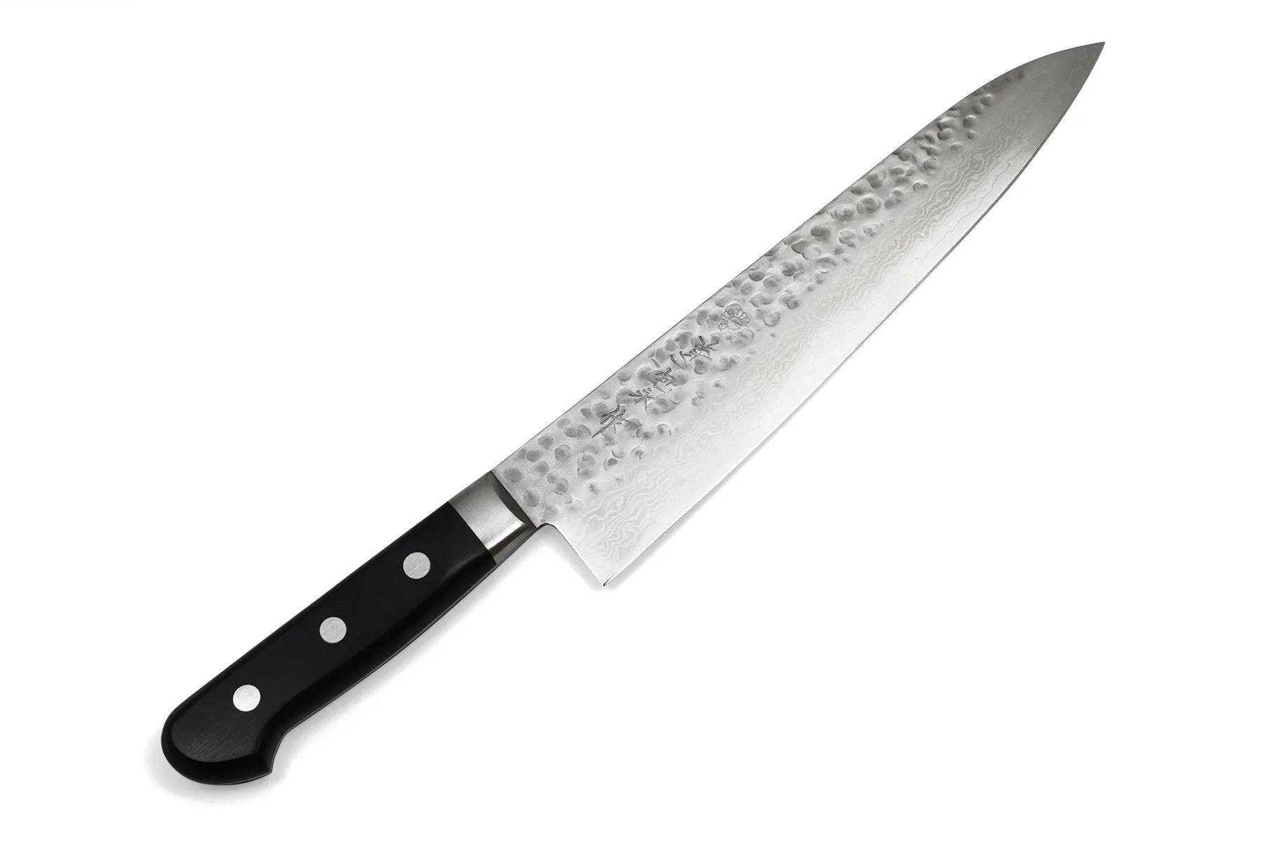 Kikuichi WGAD Elite Warikomi Damascus Tsuchime Knife 240mm Gyuto