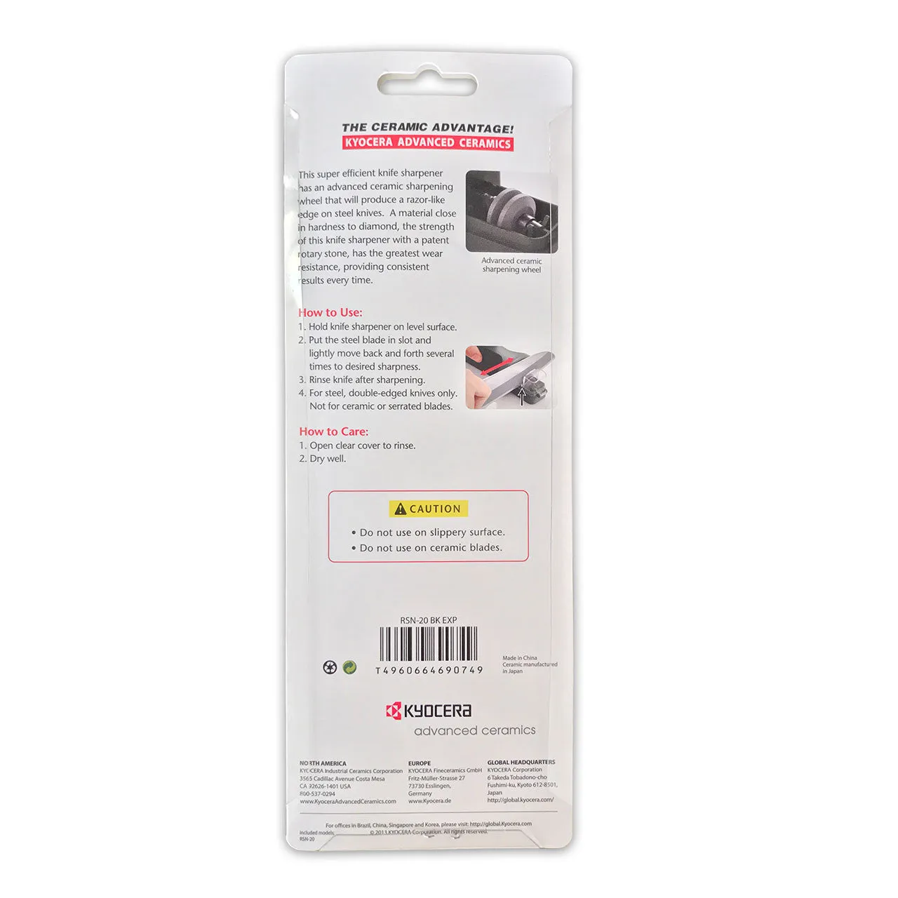 Kyocera Ceramic Wheel Sharpener for Steel Knives