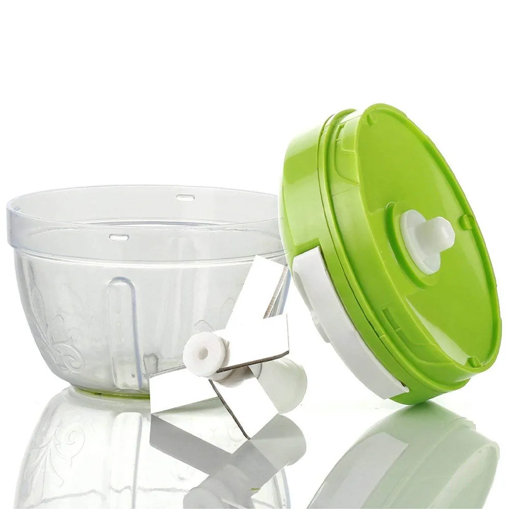 (Net) Easy Spin Quick Cutter - Vegetable Fruit Nut Onion Chopper, Hand Meat Grinder Mixer Food Processor Food Processer, Choppers, Chopper Vegetable Cutter, Vegetable Tools / 7413