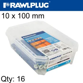 RAWLPLUG FRAME FIXING FF1 WITH CSK HEAD SCREW 10X100MM 16PSC PER TUB RAW R-SL1-FF1N-10L100