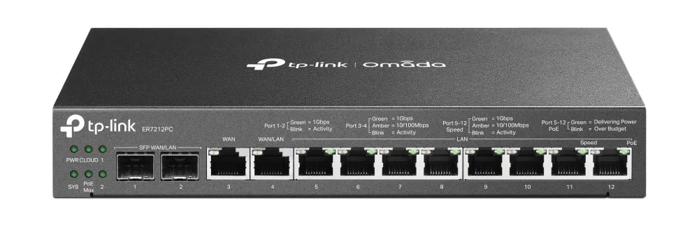 Tp-Link Omada Er7212pc V1 - Router 8-Port Switch - 1Gbe - Wan Ports: 4 - Wall-Mountable