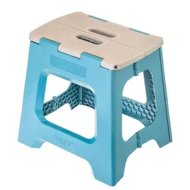 Vigar 32cm Compact Folding Step Stool Grey & Blue Print