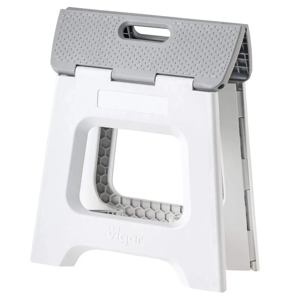 Vigar 32cm Compact Folding Step Stool Grey