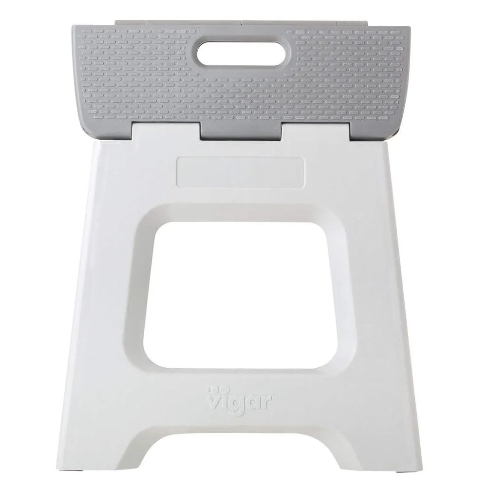 Vigar 32cm Compact Folding Step Stool Grey