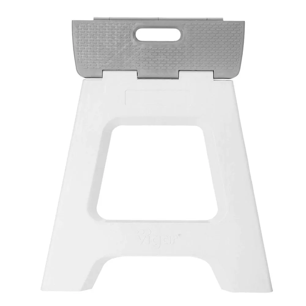 Vigar 40cm 2 Step Folding Step Stool Grey