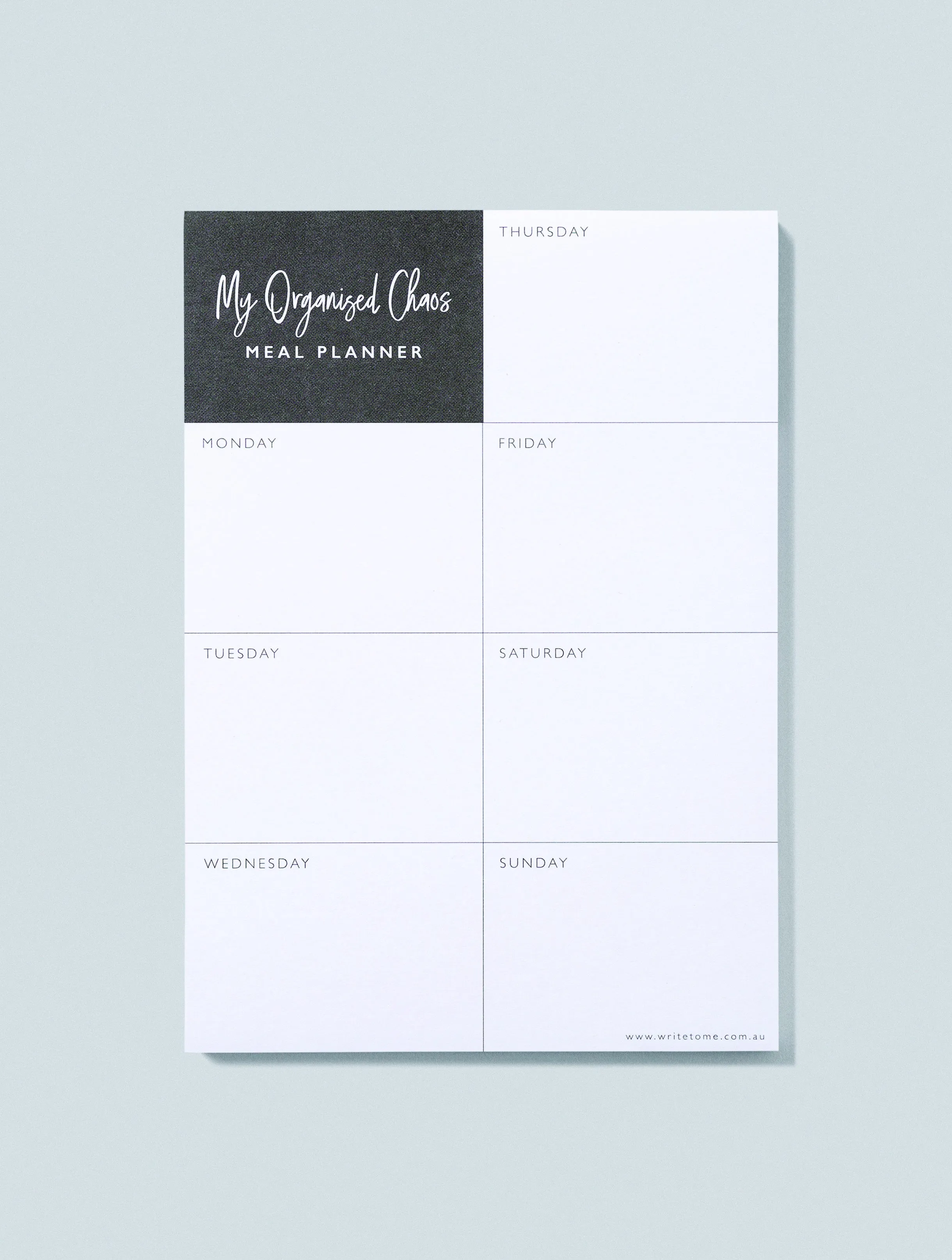 Write To Me - Meal Planner. My Organised Chaos
