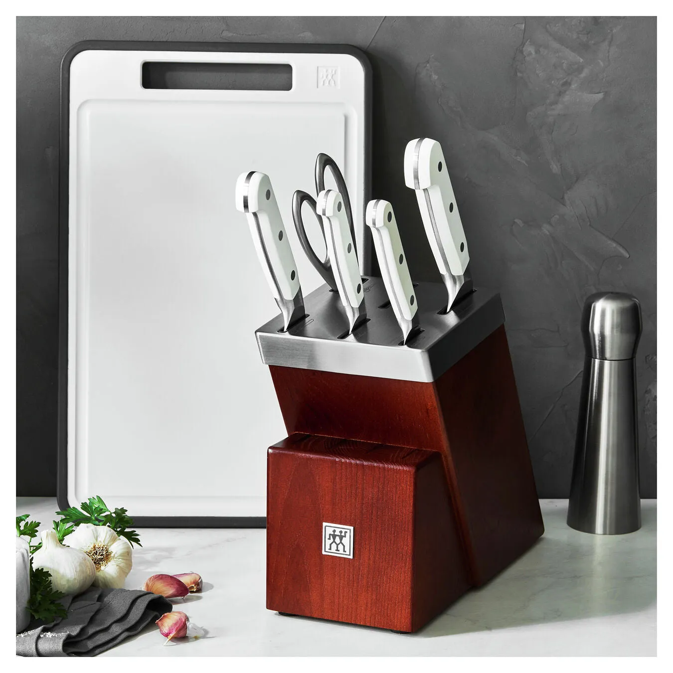 Zwilling Pro Le Blanc 7-Piece Self-Sharpening Knife Block Set
